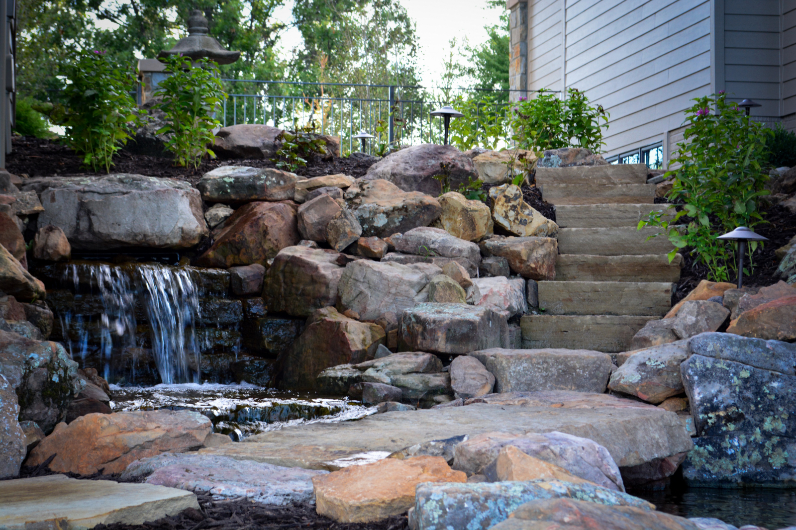 Natural Stone Stairs - Breaking Ground Landscaping